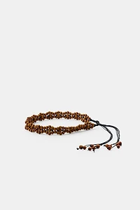 CEINTURE À BOULES EN BOIS ET LAÇAGE