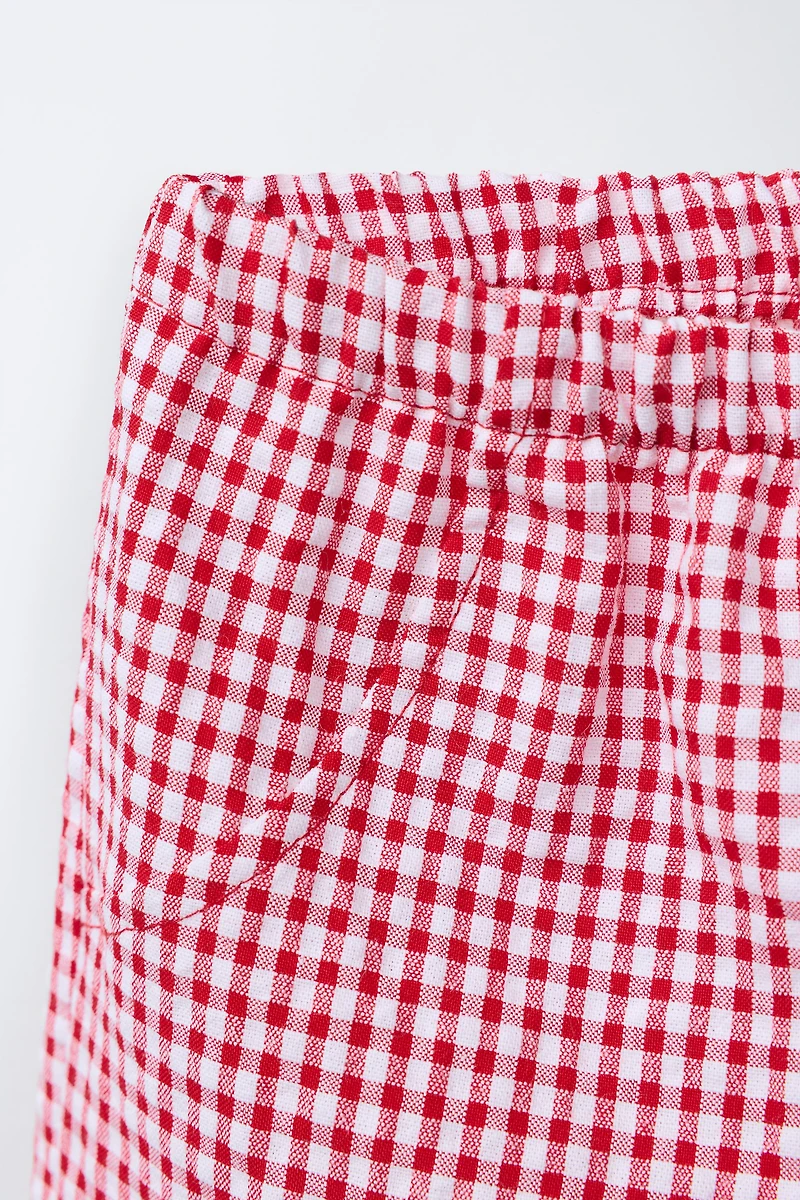 PANTALON BAGGY À CARREAUX VICHY