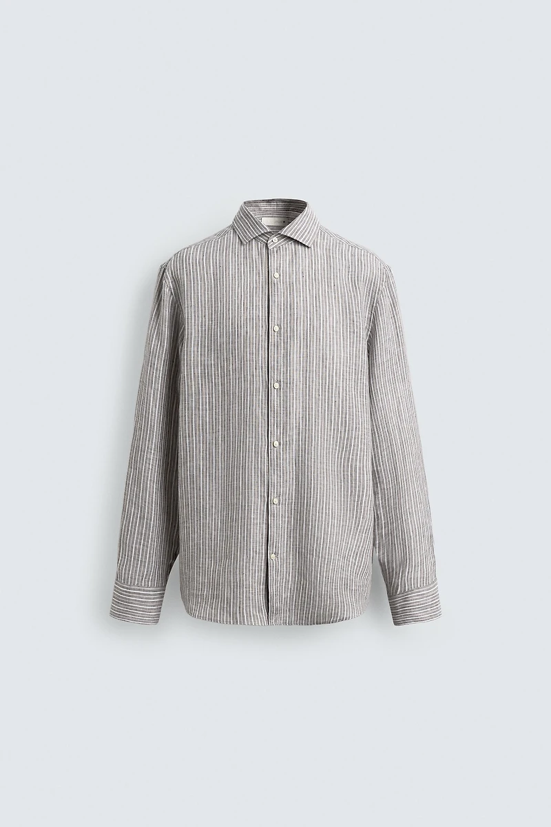 CHEMISE À RAYURES 100 % LIN