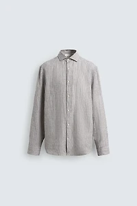 CHEMISE À RAYURES 100 % LIN