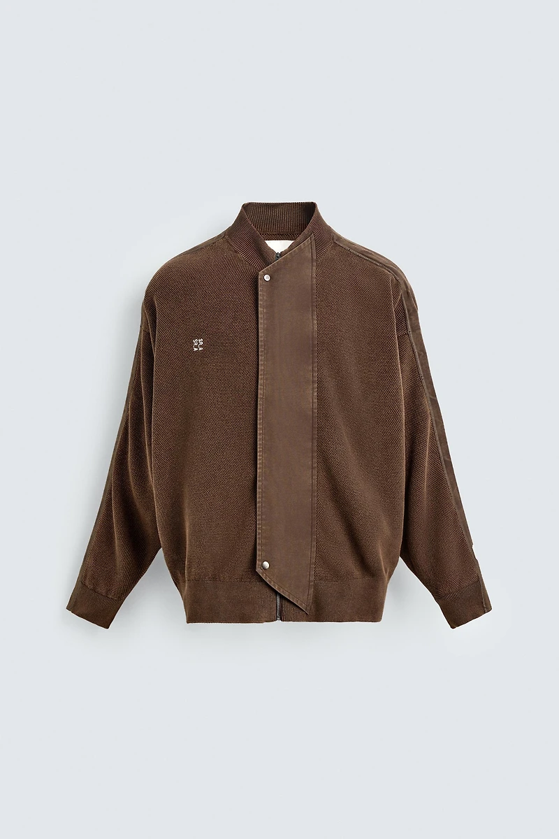 WASHED BANDED KNIT CARDIGAN X SR_A