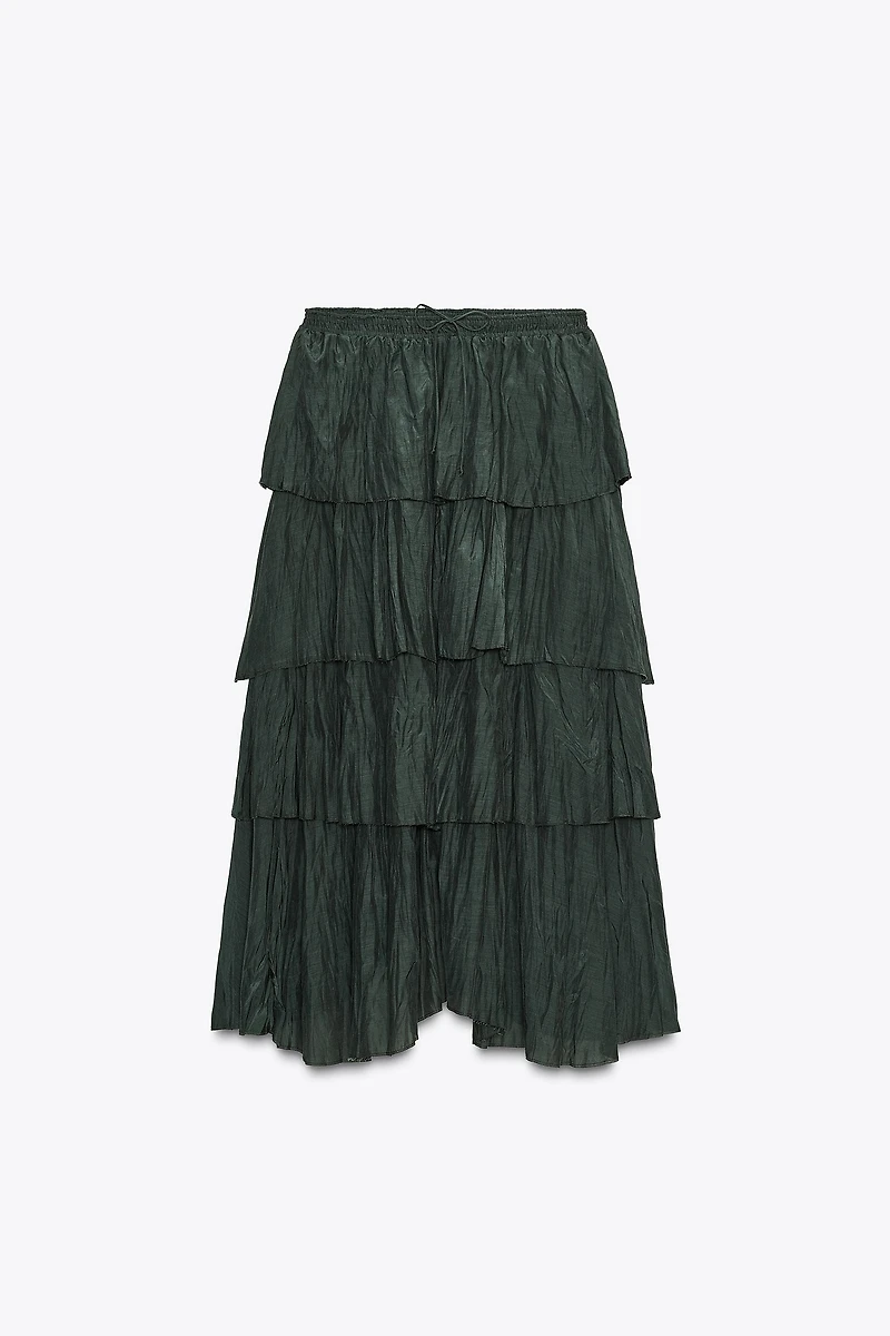 RUFFLED MIDI SKIRT ZW COLLECTION