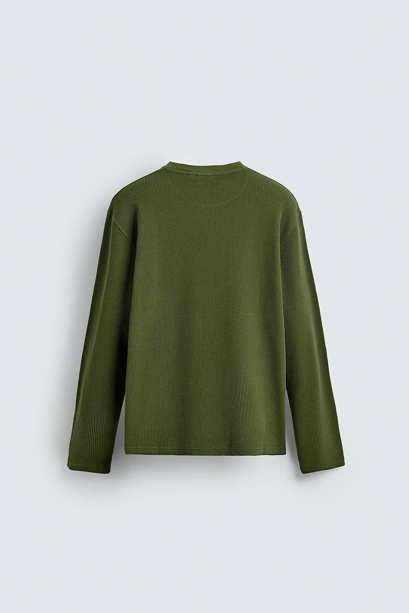 WAFFLE KNIT TEXTURED T-SHIRT