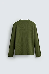 WAFFLE KNIT TEXTURED T-SHIRT