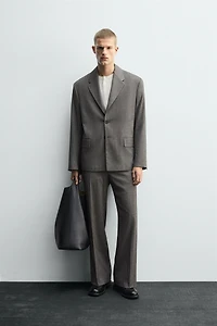 PANTALON ÉVASÉ DE COSTUME À CHEVRONS