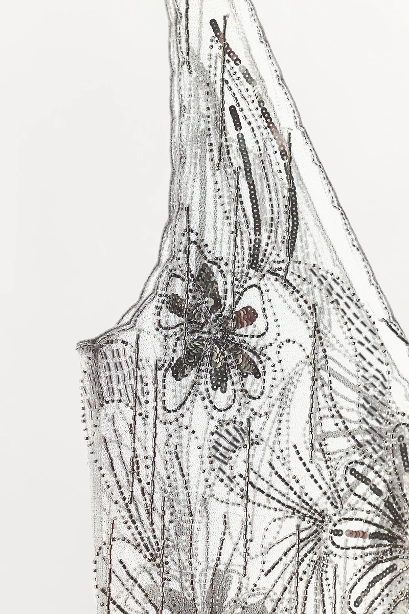 LIMITED EDITION EMBROIDERED BEADED TULLE DRESS
