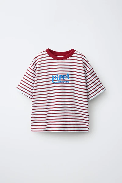 PIPPI LONGSTOCKING STRIPE PRINT T-SHIRT