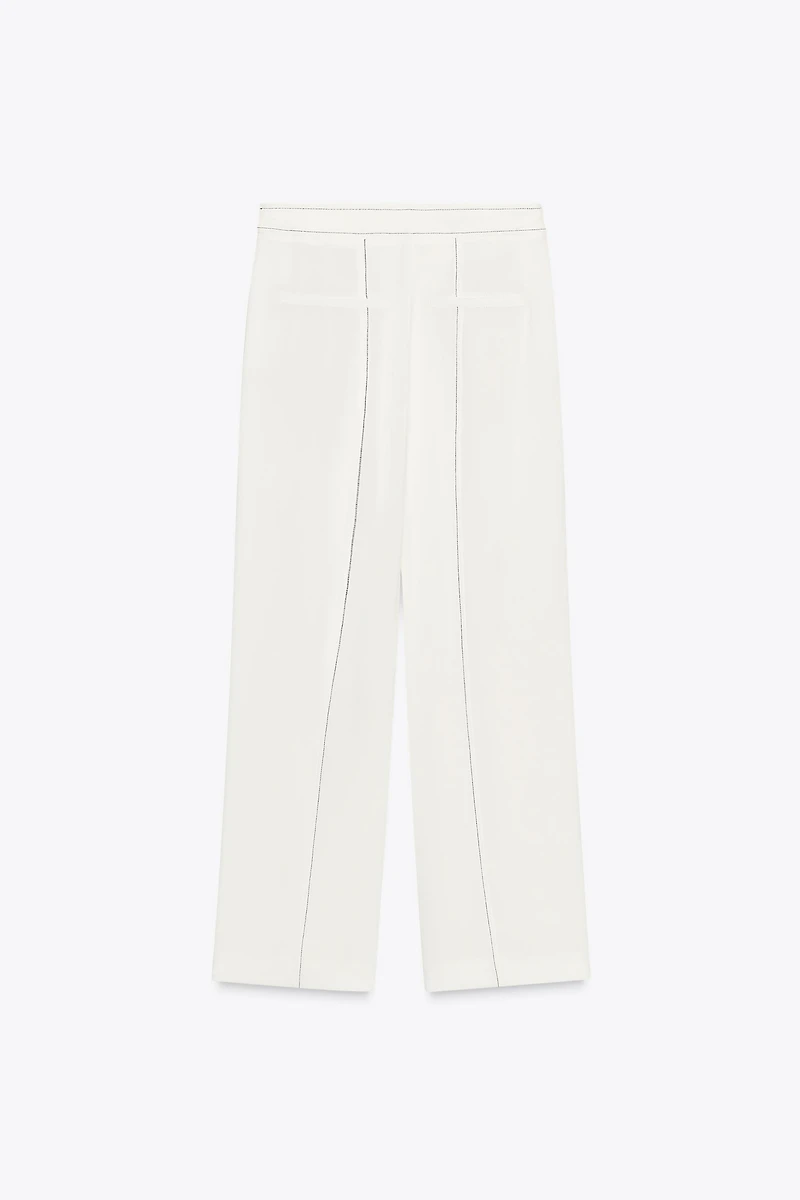 CONTRAST STITCHING LOOP PANTS