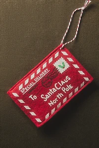 SANTA CLAUS FELT ENVELOPE CHRISTMAS TREE ORNAMENT
