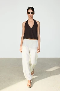 Flowing barrel fit trousers