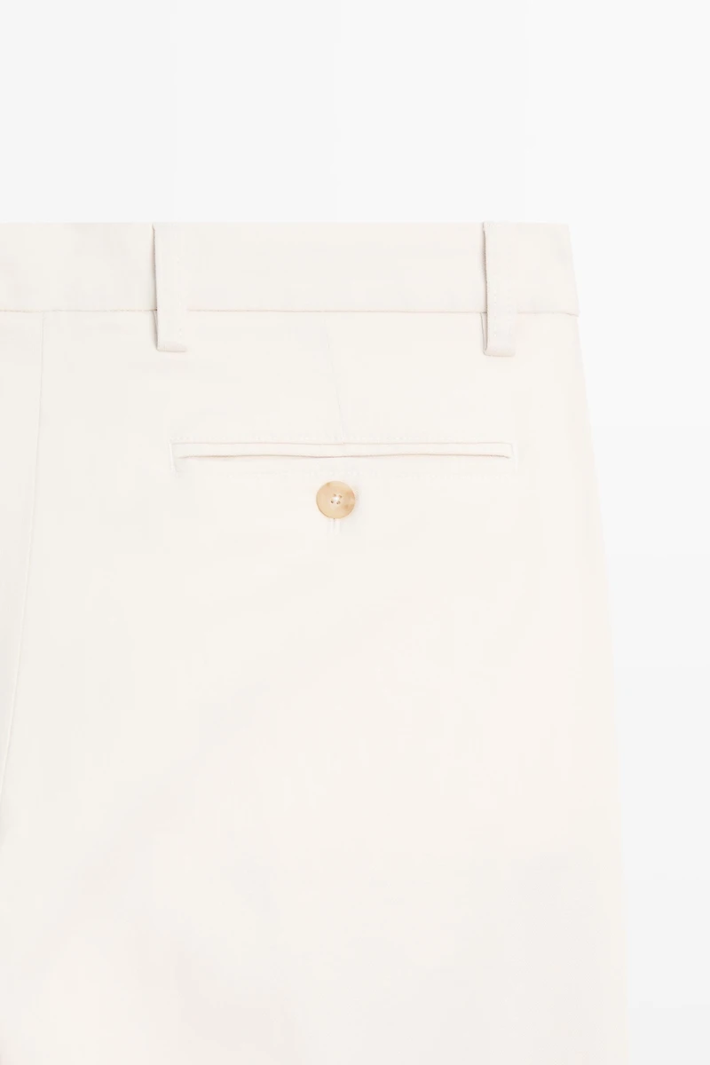 Cotton blend slim fit pants