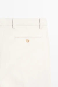 Cotton blend slim fit pants