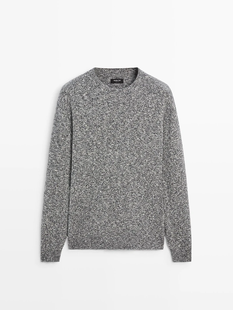 Knit mouliné cotton and wool sweater