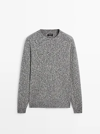 Knit mouliné cotton and wool sweater