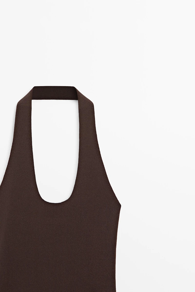 Fitted knit halter top