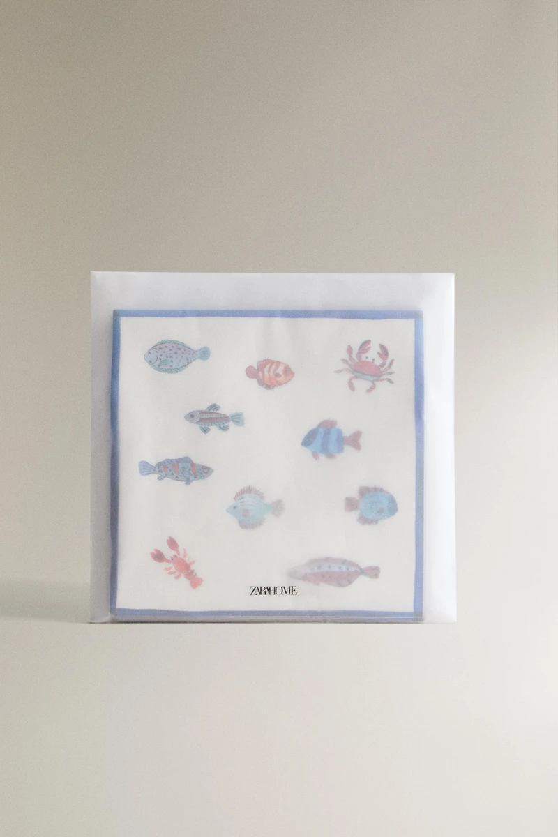 SET OF 20 FISH PAPER NAPKINS