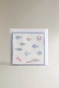 SET OF 20 FISH PAPER NAPKINS