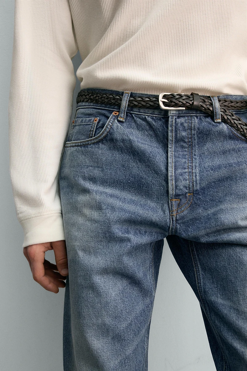 CEINTURE LONGUE EN CUIR TRESSÉ