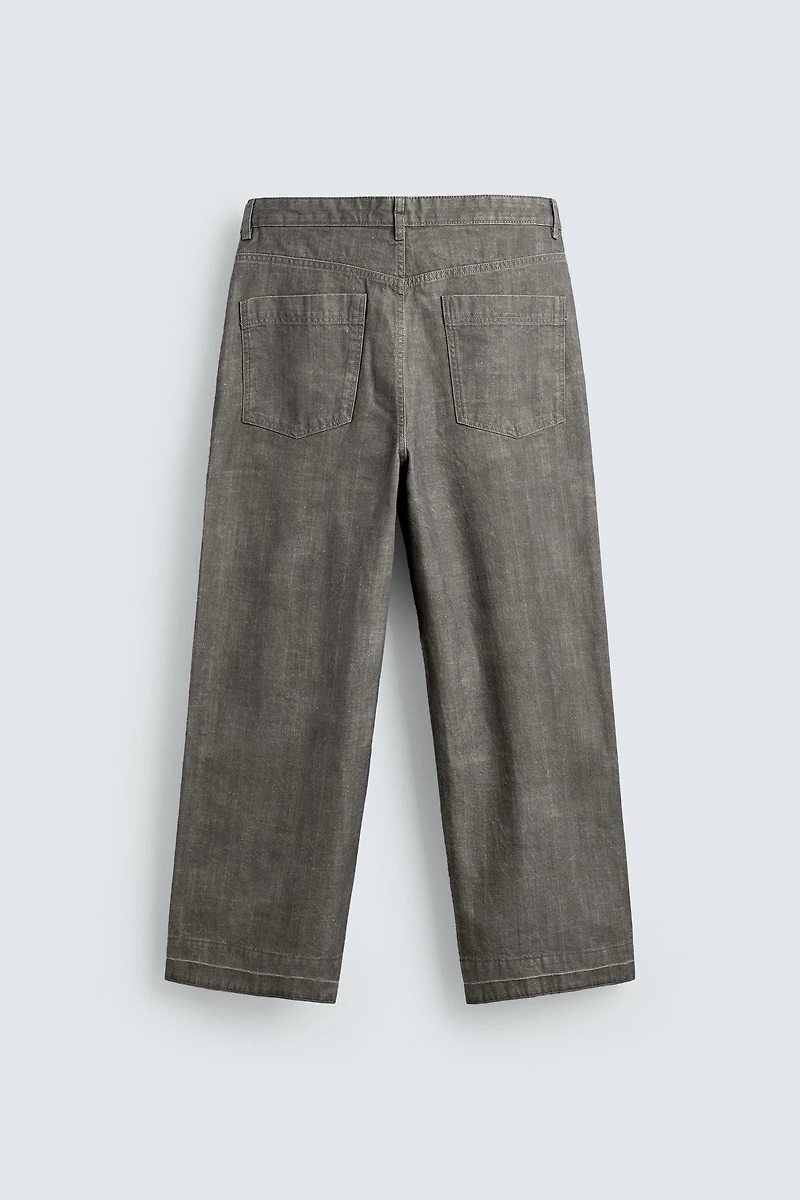 PANTALON STRAIGHT FIT À CHEVRONS