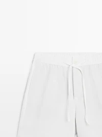 Linen jogger-fit Bermuda shorts