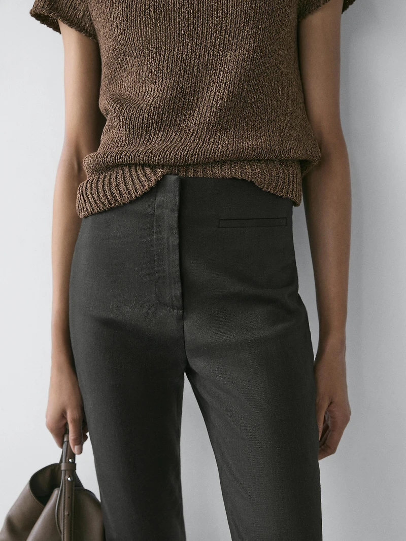 Linen blend capris