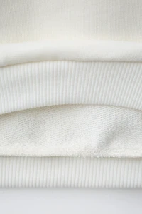 STRIPED HEART PATCH SWEATSHIRT