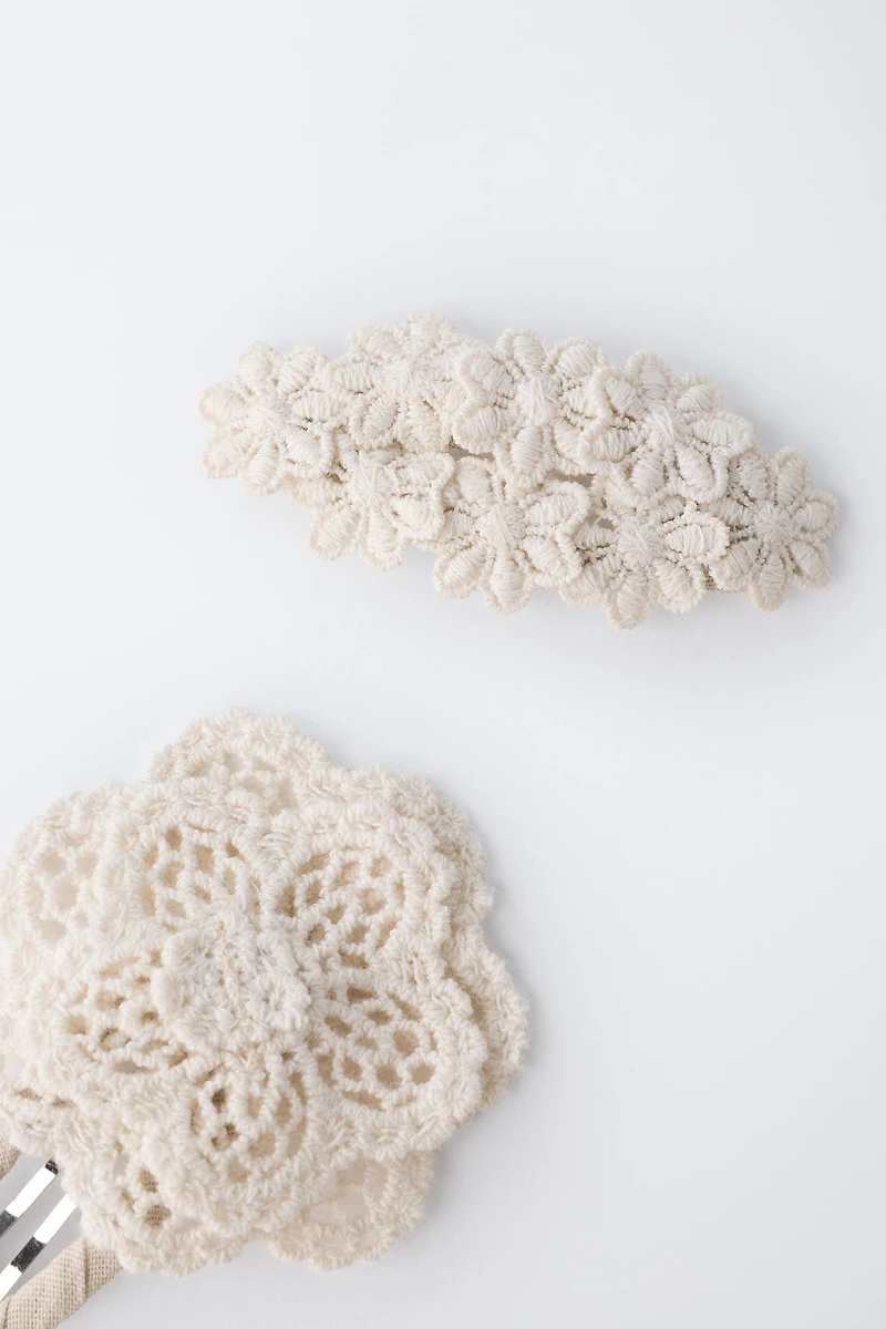TWO-PACK OF CROCHET FLOWER CLIPS