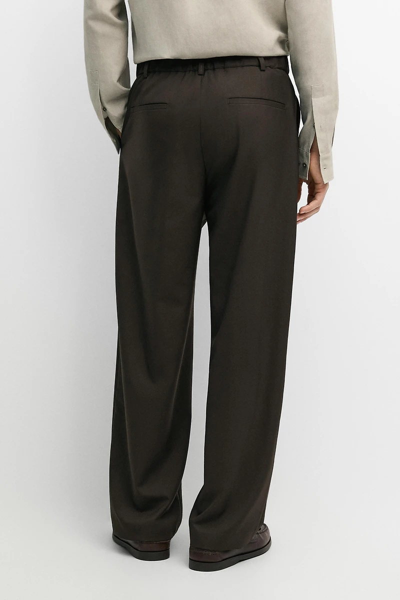 100% wool relaxed fit pants