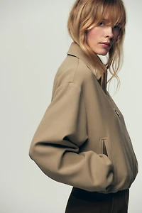 ZIP-UP GATHERED JACKET
