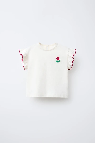 T-SHIRT APPLIQUÉ FLEUR