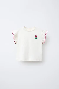 T-SHIRT APPLIQUÉ FLEUR