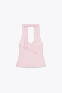 HALTER BACK BOW TOP