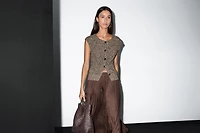 Long flowing pleated skirt