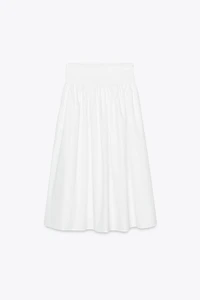 POPLIN MIDI SKIRT