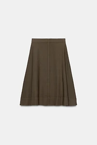 ZW COLLECTION LINEN BLEND MIDI SKIRT