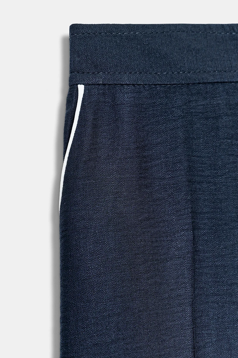 Contrast Piped Trousers