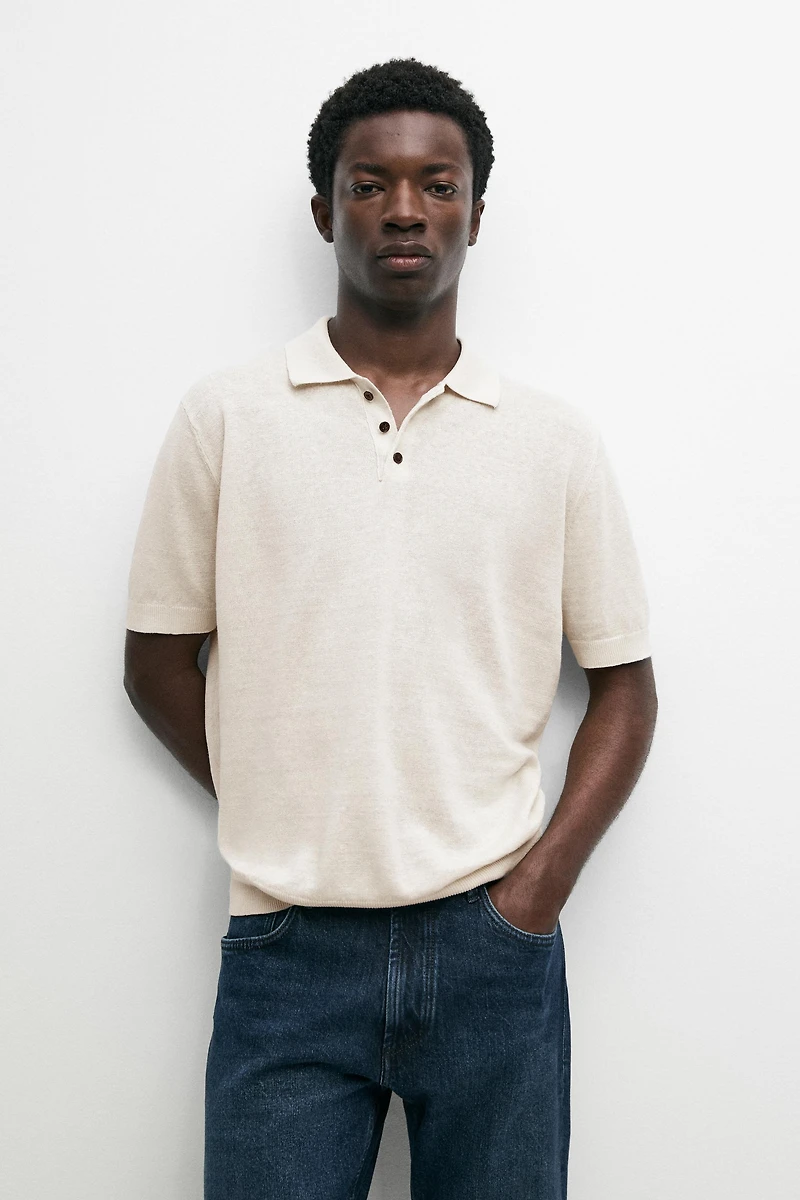 100% linen short sleeve knit sweater