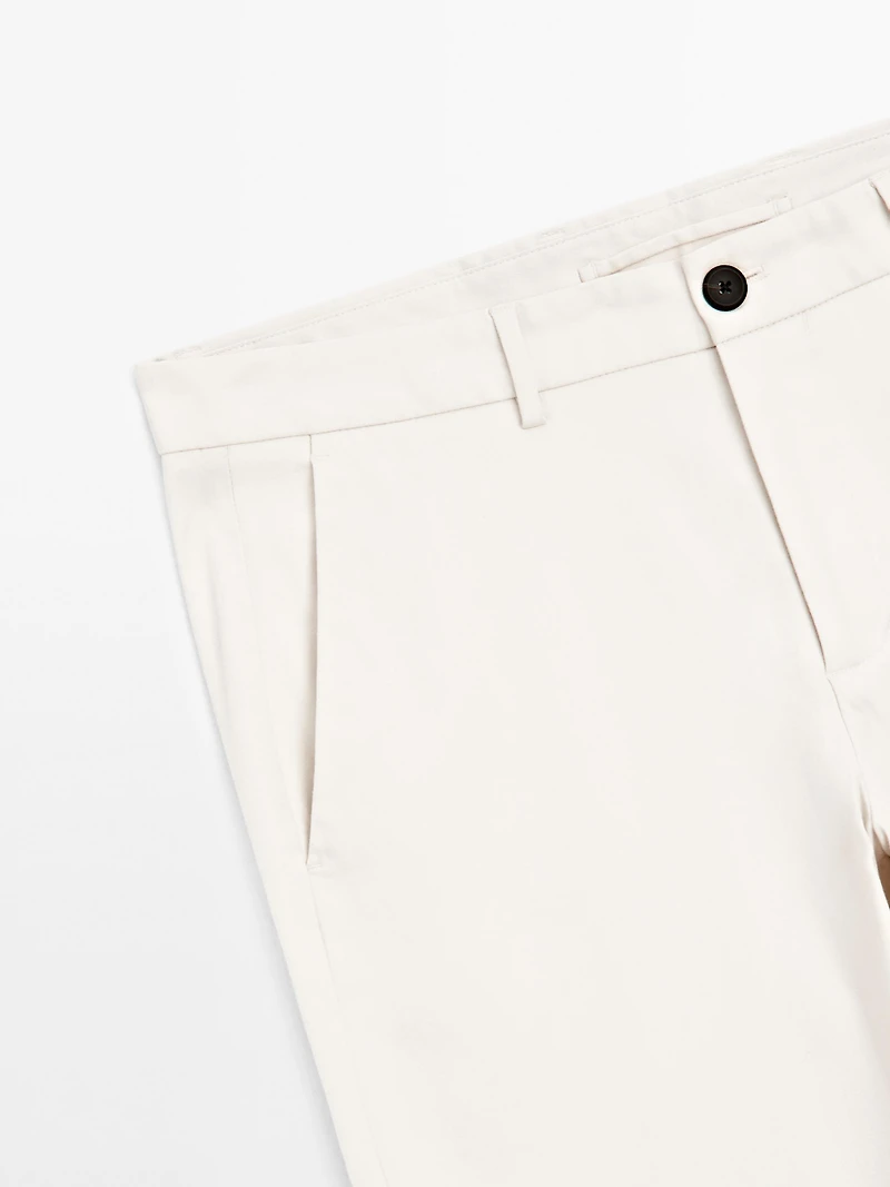 Slim fit textured trousers