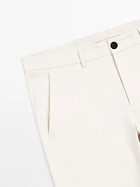 Slim fit textured trousers