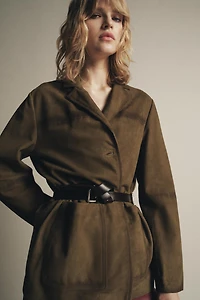 100% SUEDE OVERSIZED BLAZER ZW COLLECTION LIMITED EDITION