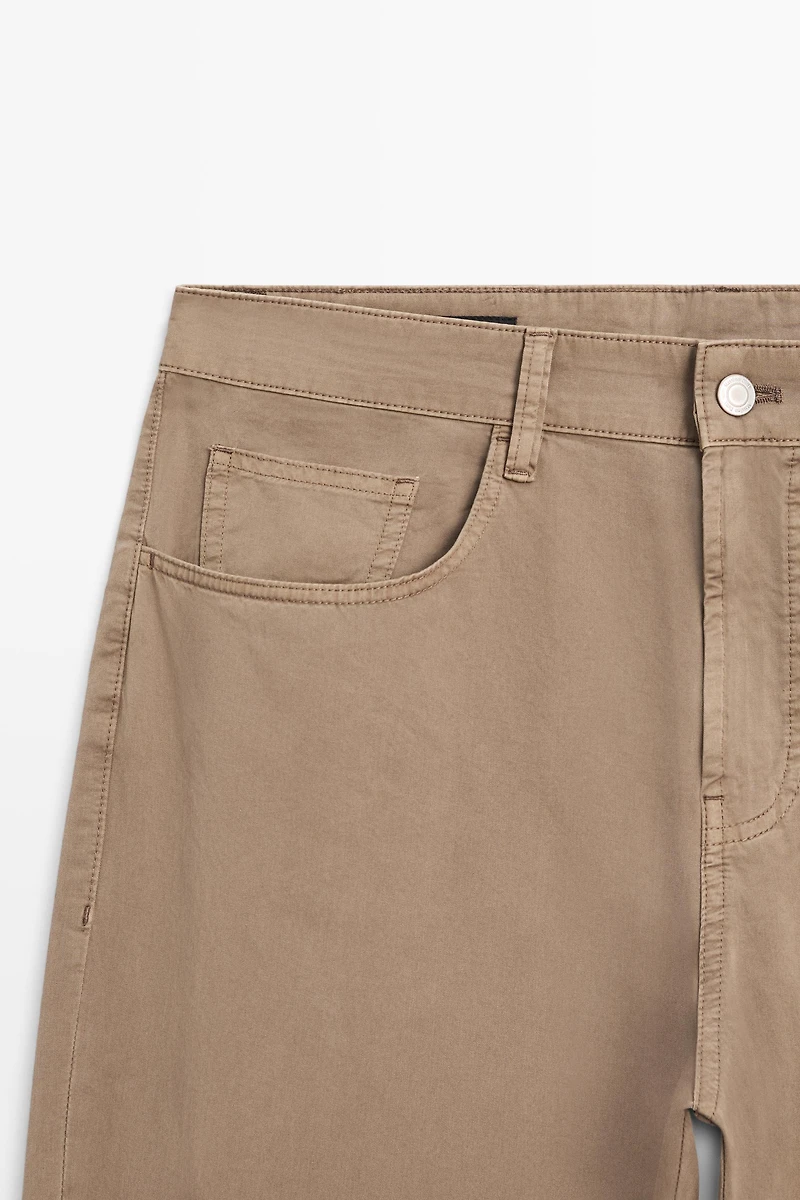 Faux jean barrel en popeline