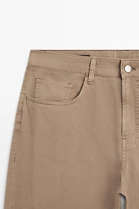 Faux jean barrel en popeline