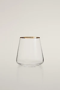 BOHEMIA CRYSTAL TUMBLER WITH A GOLDEN RIM
