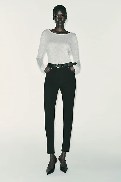 MID-RISE BELTED JEGGINGS