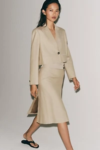 ZW COLLECTION STRIPED CROPPED BLAZER