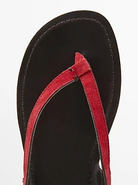 Split suede flat sandals