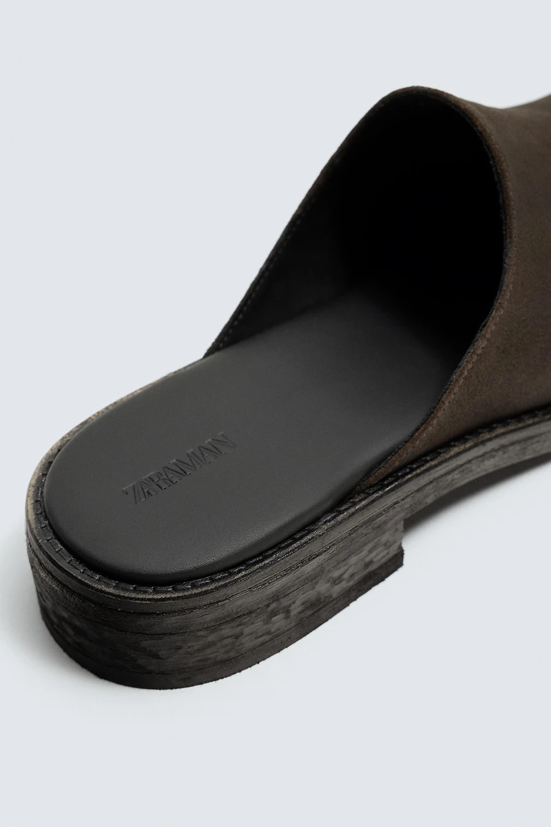 SPLIT LEATHER CLOGS
