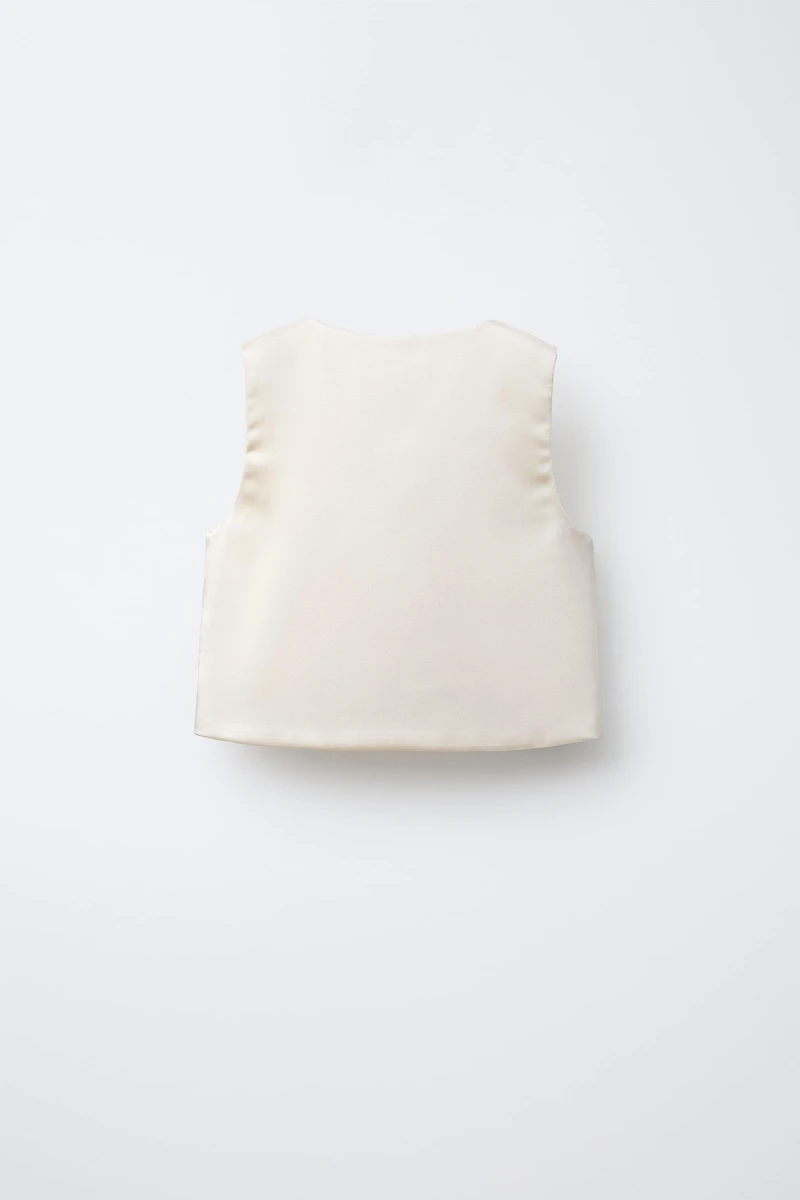 SATIN VEST WITH JEWEL BUTTONS