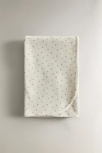 COUVERTURE BÉBÉ VELOUR IMPRIMÉ TRÈFLE