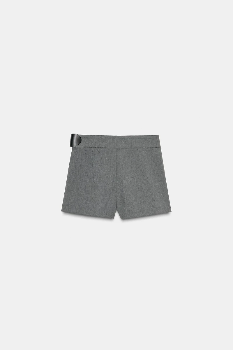 JUPE-CULOTTE PLIS PLATS CEINTURE